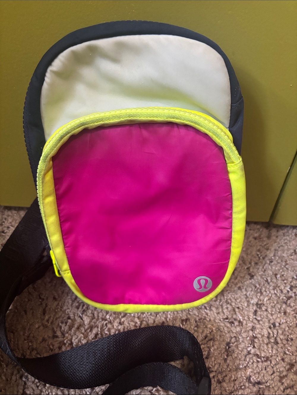 Lululemon Everywhere Belt Bag 1L Colorblock Magenta Neon Yellow Crossbody